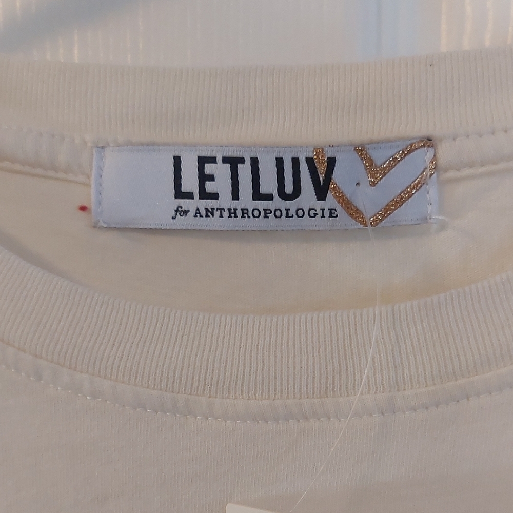 Anthropologie LetLuv White Fleetwood Mac Tee with Red Graphic NWT - Picture 2 of 5